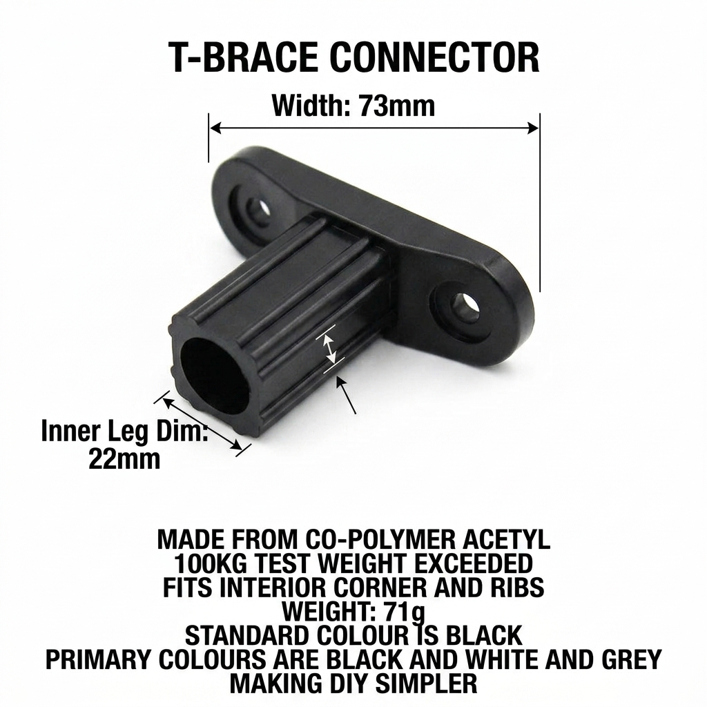25mm-T-Brace-Connector-Black