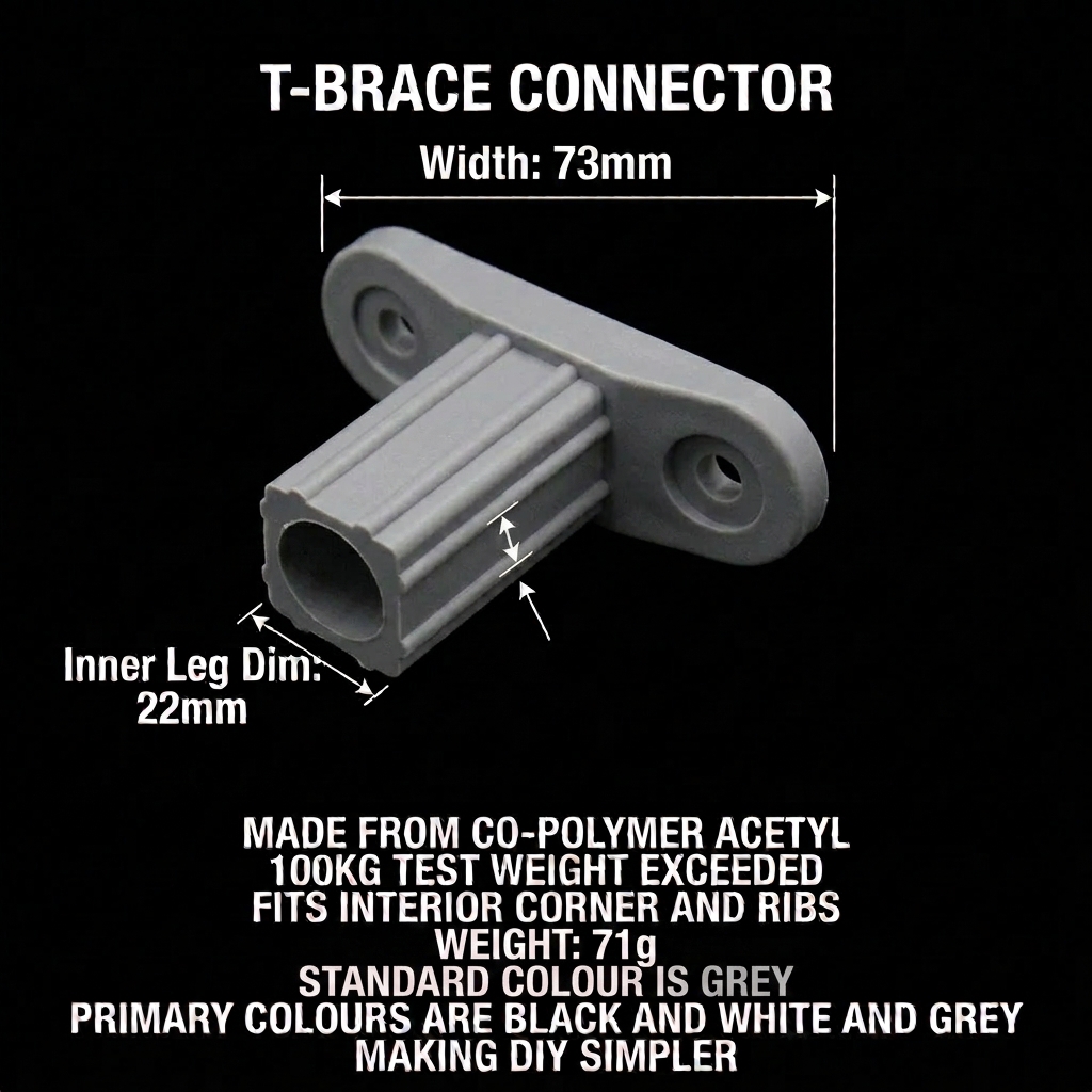 25mm-T-Brace-Connector-Grey