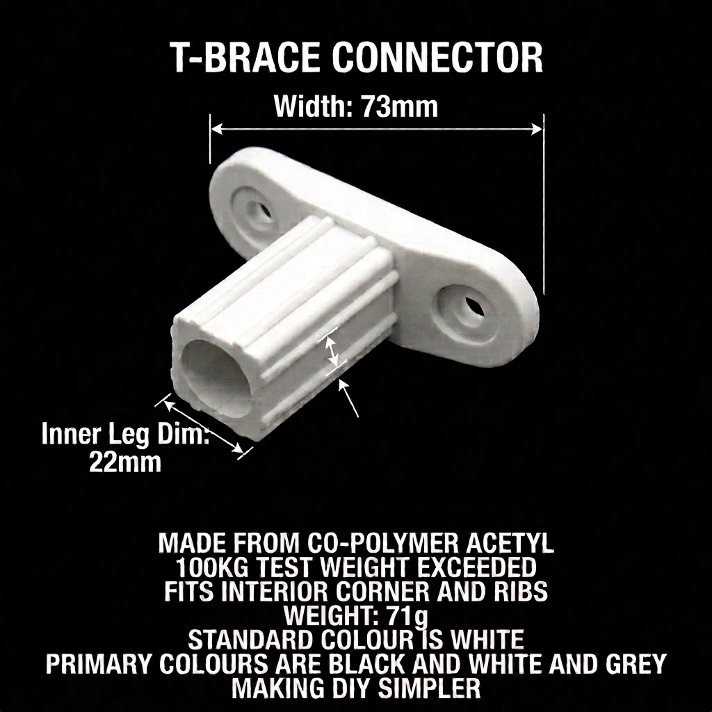 25mm-T-Brace-Connector-White